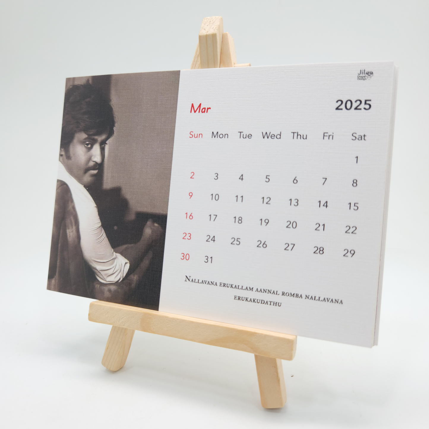 Rajinikanth Tabletop Calendar: Celebrating a Cinema Legend