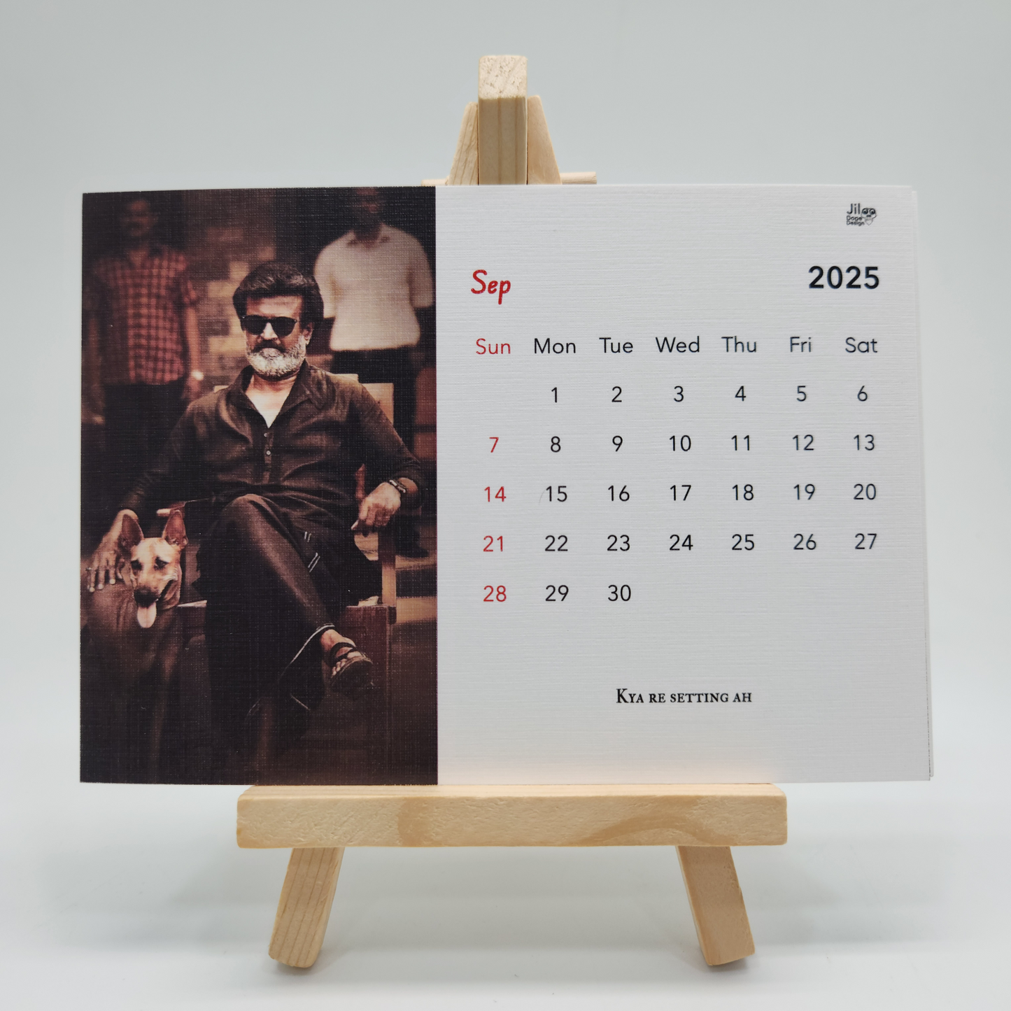Rajinikanth Tabletop Calendar: Celebrating a Cinema Legend