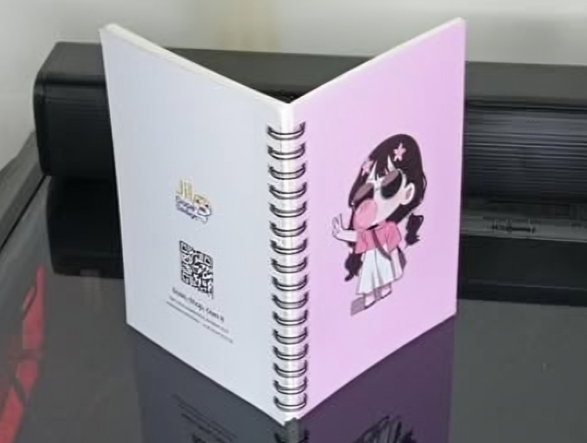 Cute A6 Size Spiral Notebook β Bubblegum Girl Design