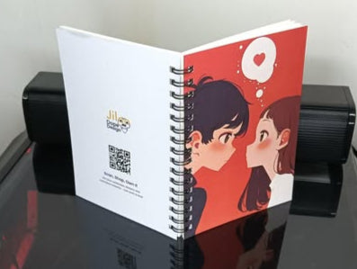 Romantic A6 Spiral Notebook β Cute Couple Design