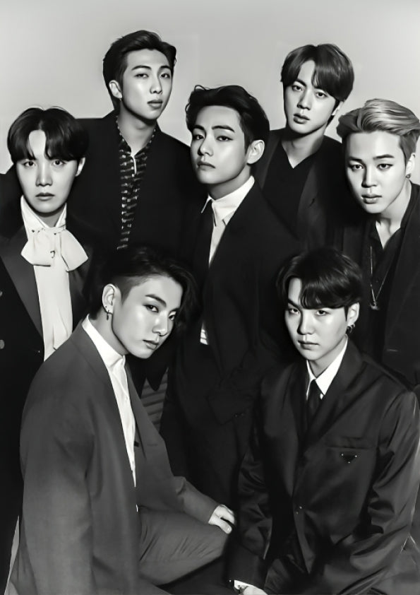 BTS A4 Wallposter – Black & White Edition (₹30 Only)