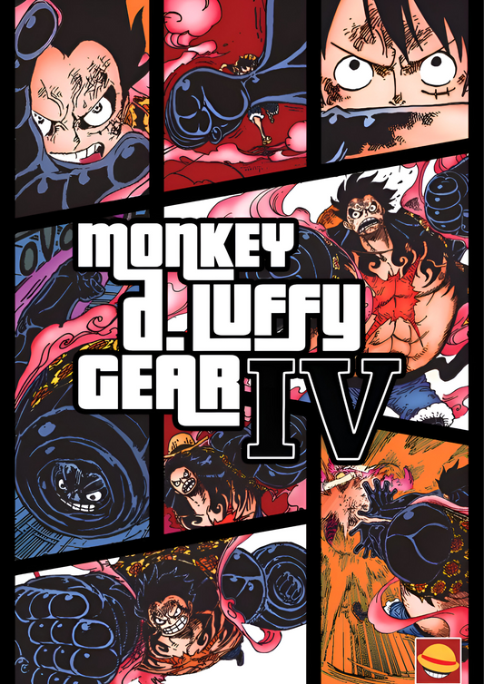 Monkey D. Luffy GEAR 4 Manga Panel Collage A4 Poster