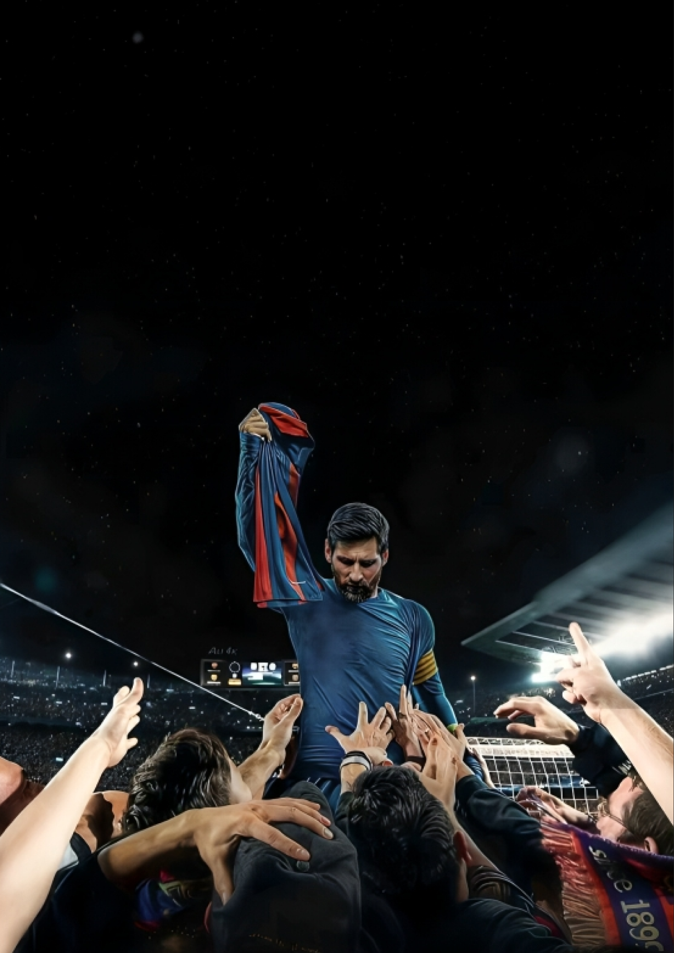 Lionel Messi Champion A4 Sticker Poster - Football Icon Art