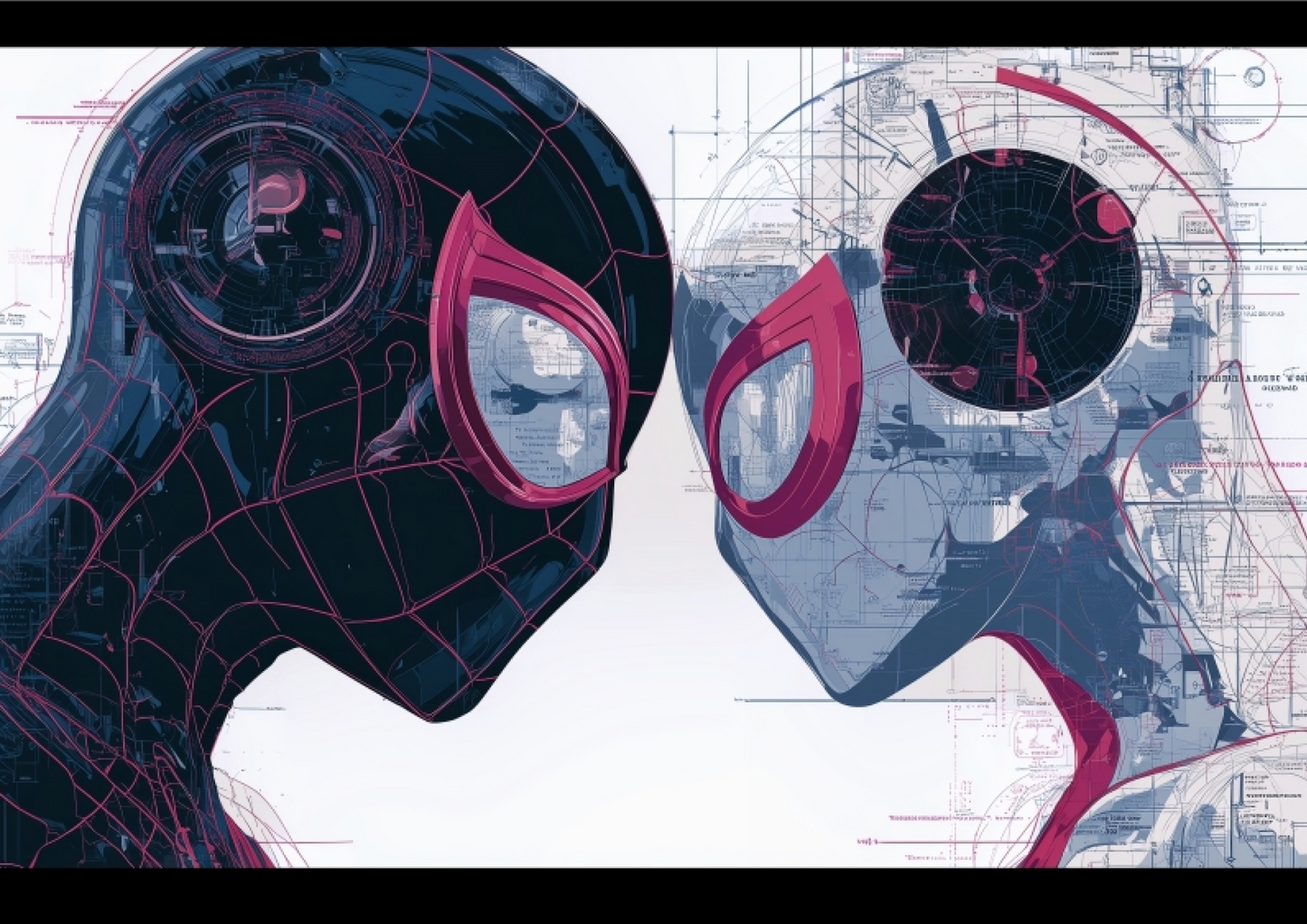Miles Morales vs. Spider-Man 2099 A4 Sticker Poster - Spider-Verse