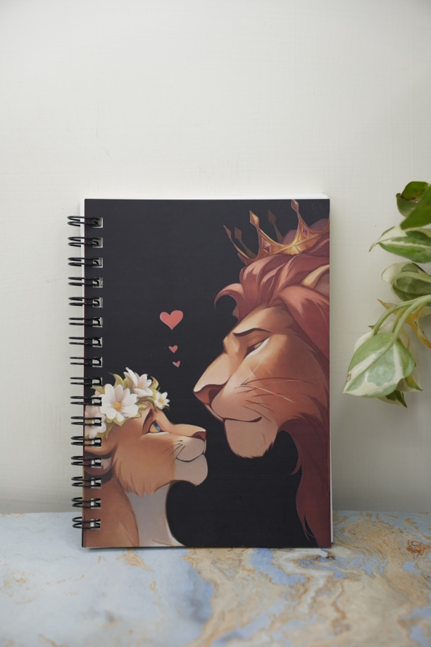 Cute Lion Couple Love Notebook π¦β€οΈβ¨