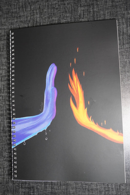 A4 Elemental Notebook – Fire & Water Design