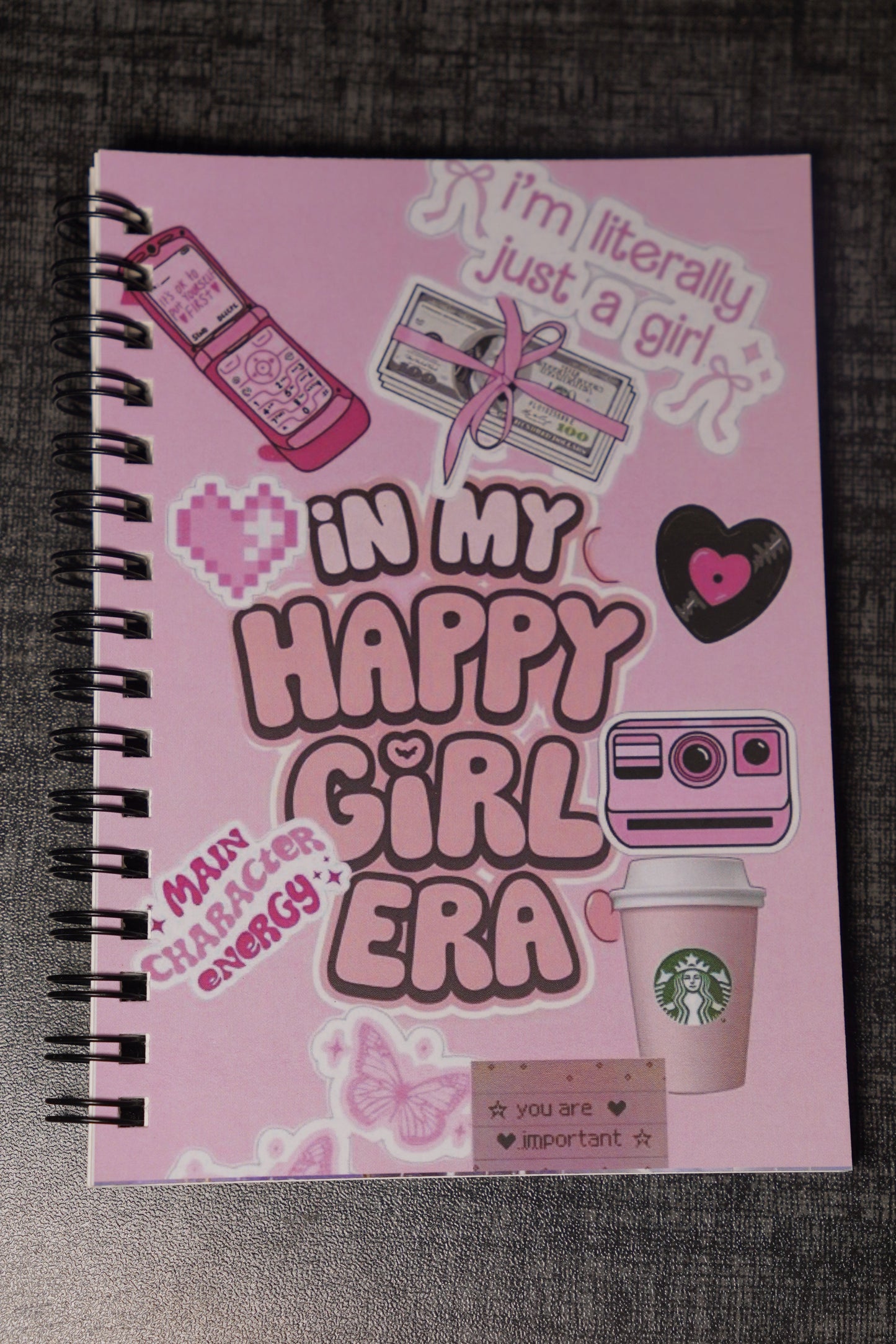 “Happy Girl Era” Quote Notebook – Stay Inspired Everyday