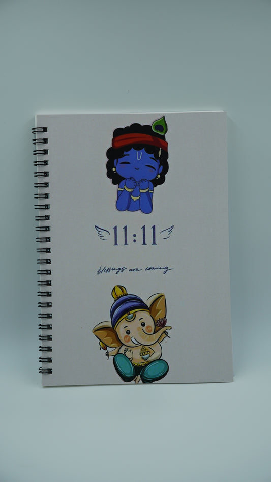 11 11 Blessings - Baby Krishna Ganesha A5 Notebook