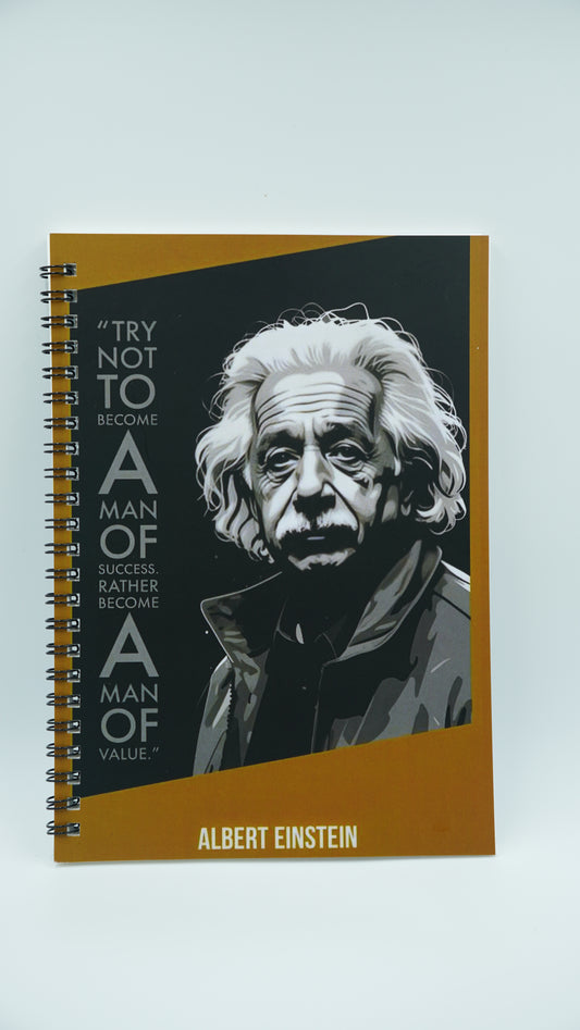 Einstein's Quote A5 Notebook Focus on Value, Not Success