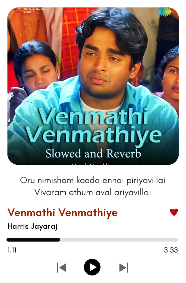 Venmathi Venmathiye – Minnale Nostalgia Frame