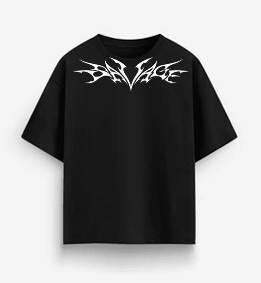 Oversized Gothic Spine Wings T-Shirt