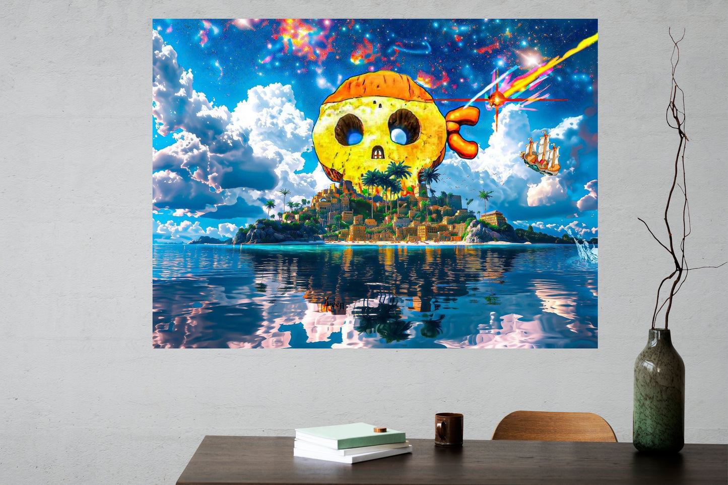 Thousand Sunny and Skull Island Poster