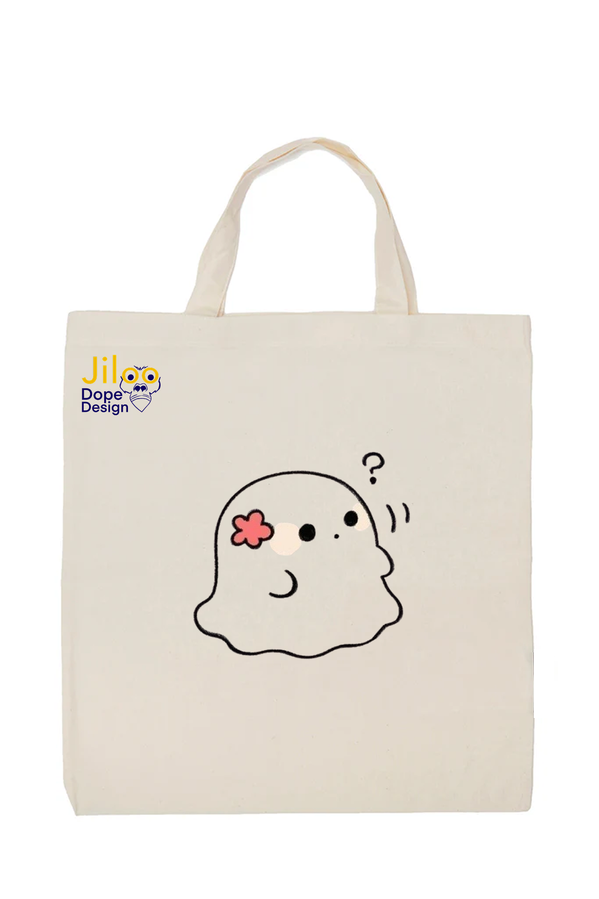 Huh Confused Ghost Cotton Tote Bag