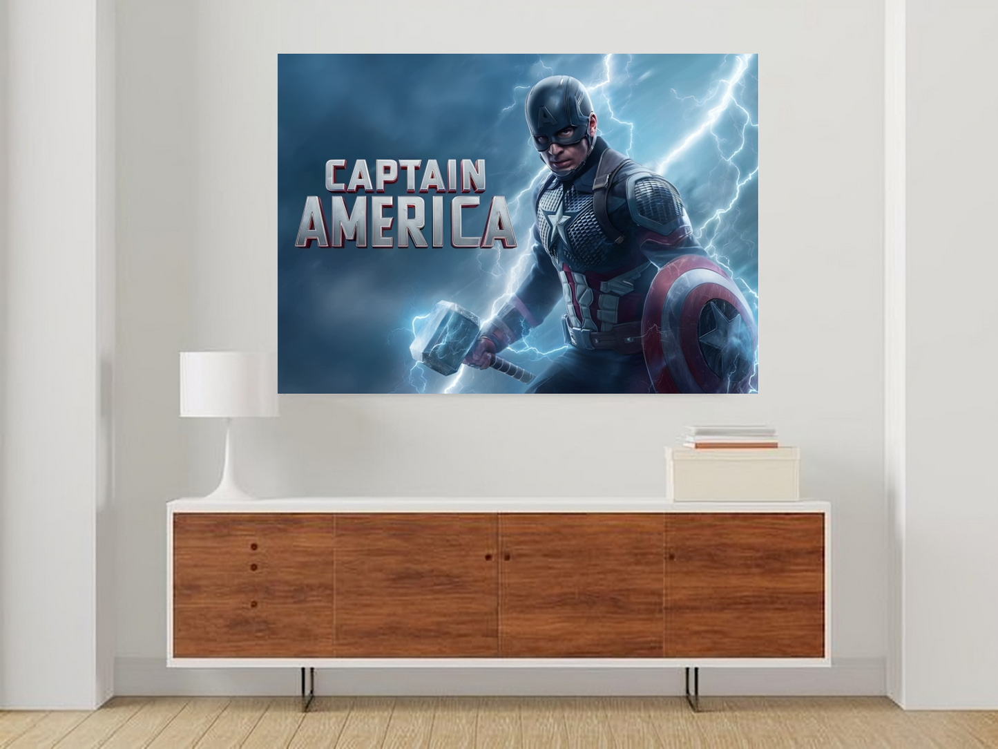 Captain America A3 Wallposter Sticker – Heroic Wall Decor