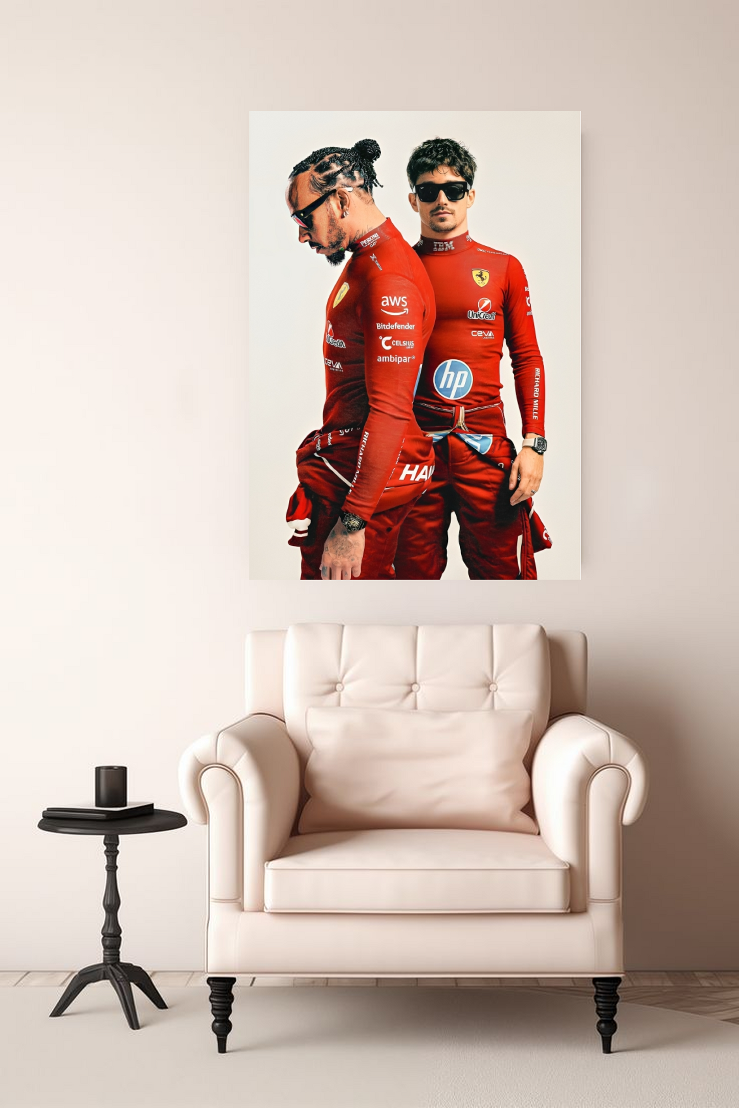 F1 Icons Lewis Hamilton & Charles Leclerc A4 Sticker Poster