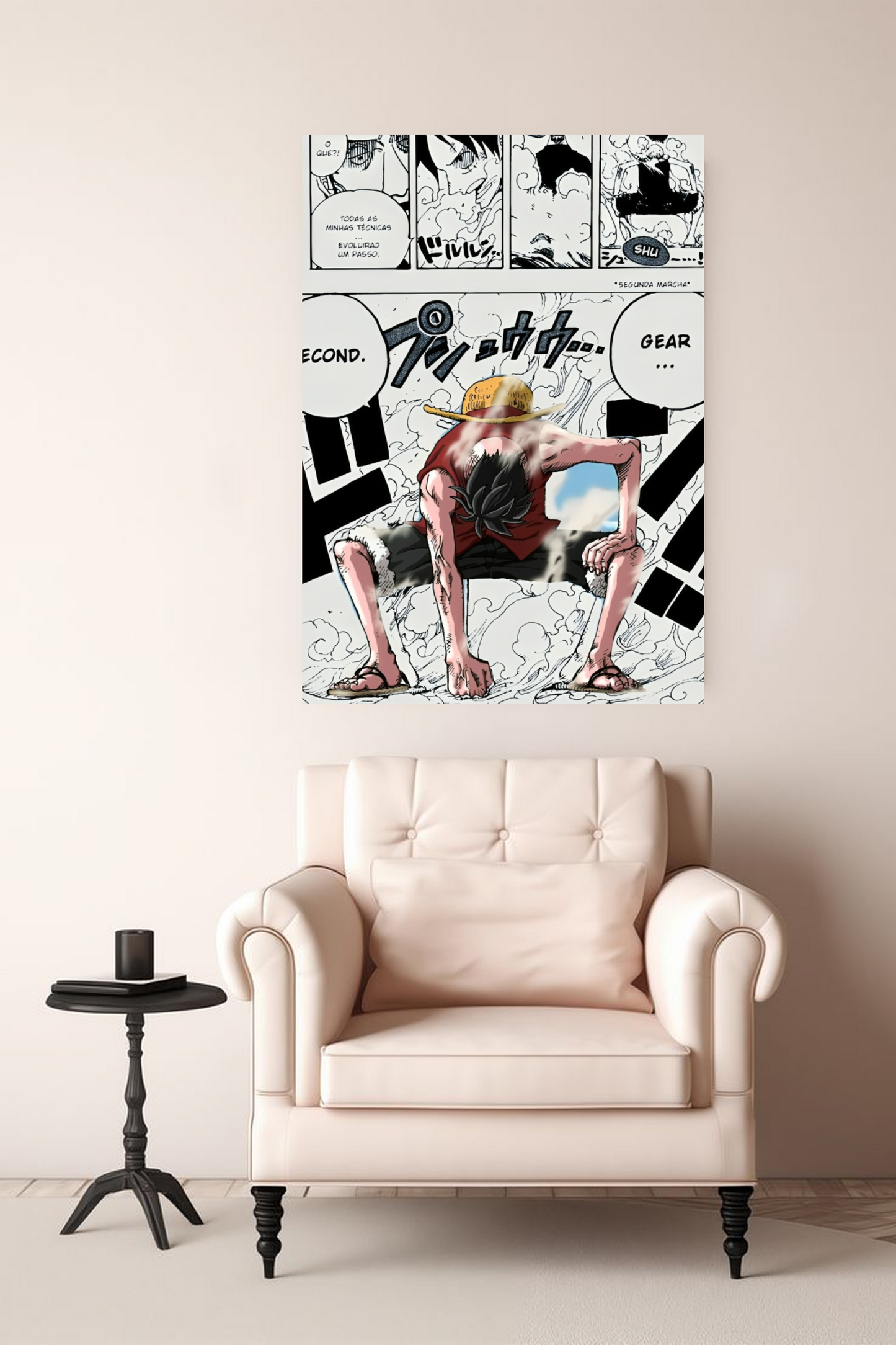 Dynamic Luffy Gear Second Manga Panel A4 Sticker Art