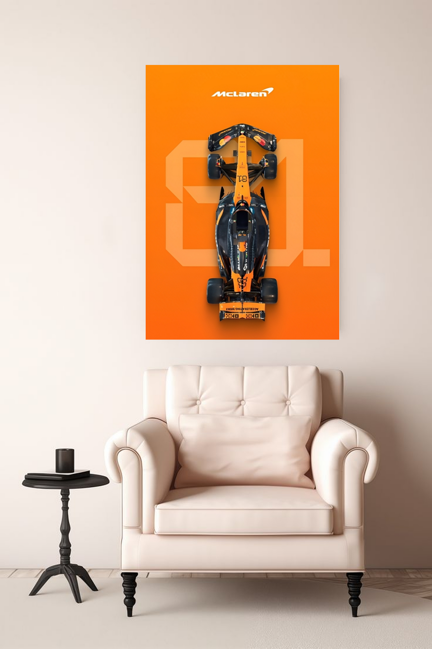 McLaren F1 Car A4 Sticker Poster - Aesthetic Racing Art