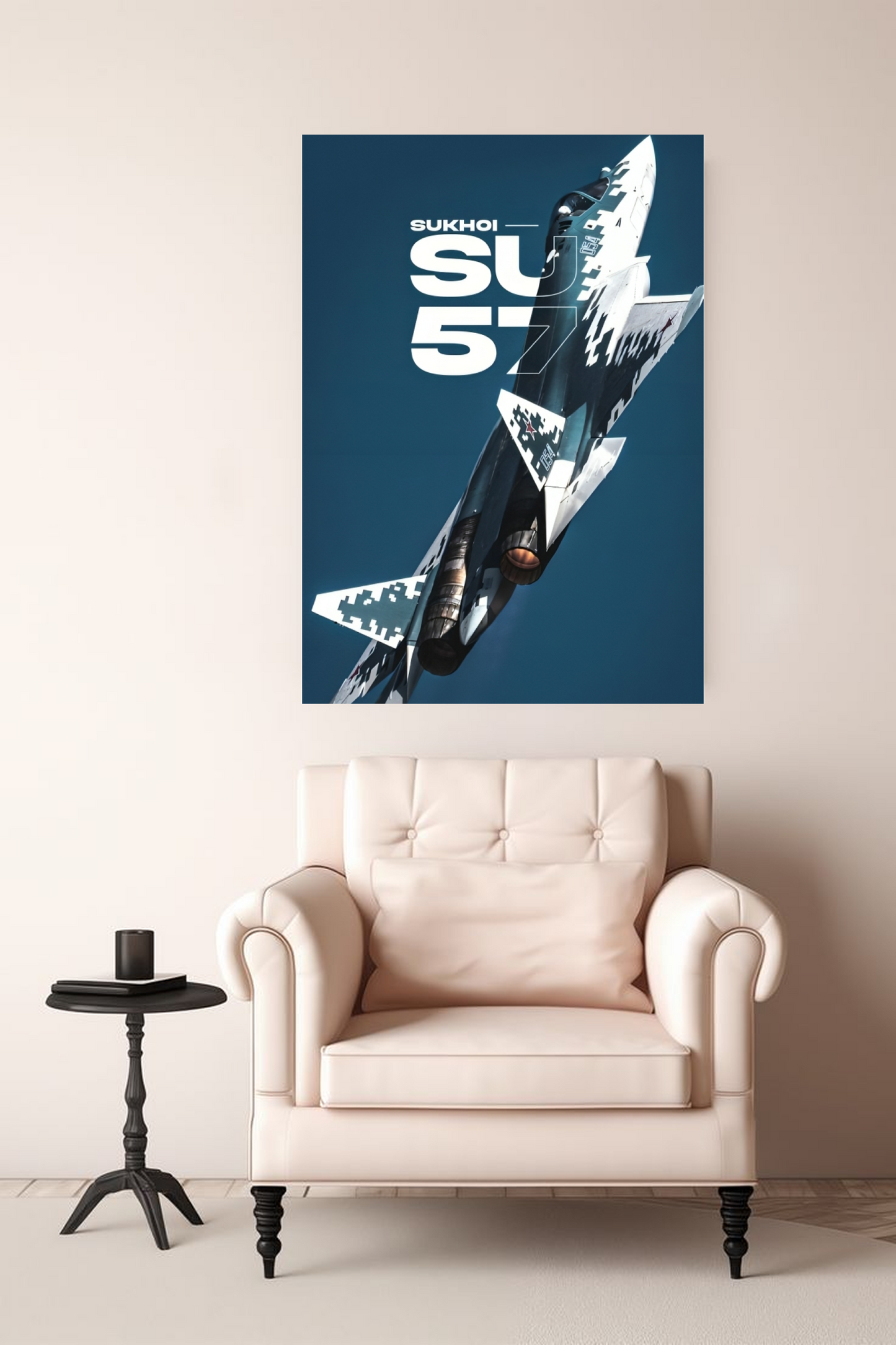 Sukhoi SU-57 Stealth Fighter Jet A4 Sticker Poster