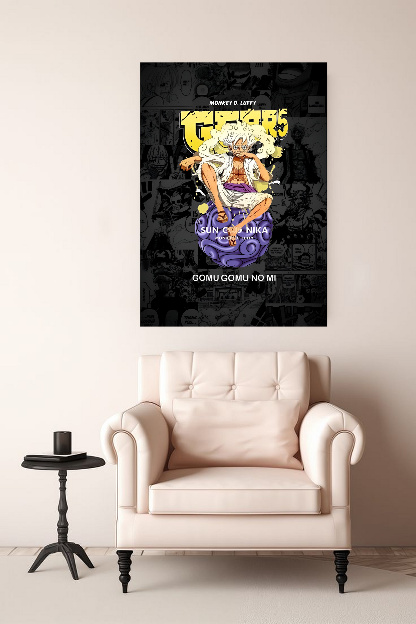 Monkey D. Luffy GEAR 5 A4 Sticker Poster - Sun God Nika Art