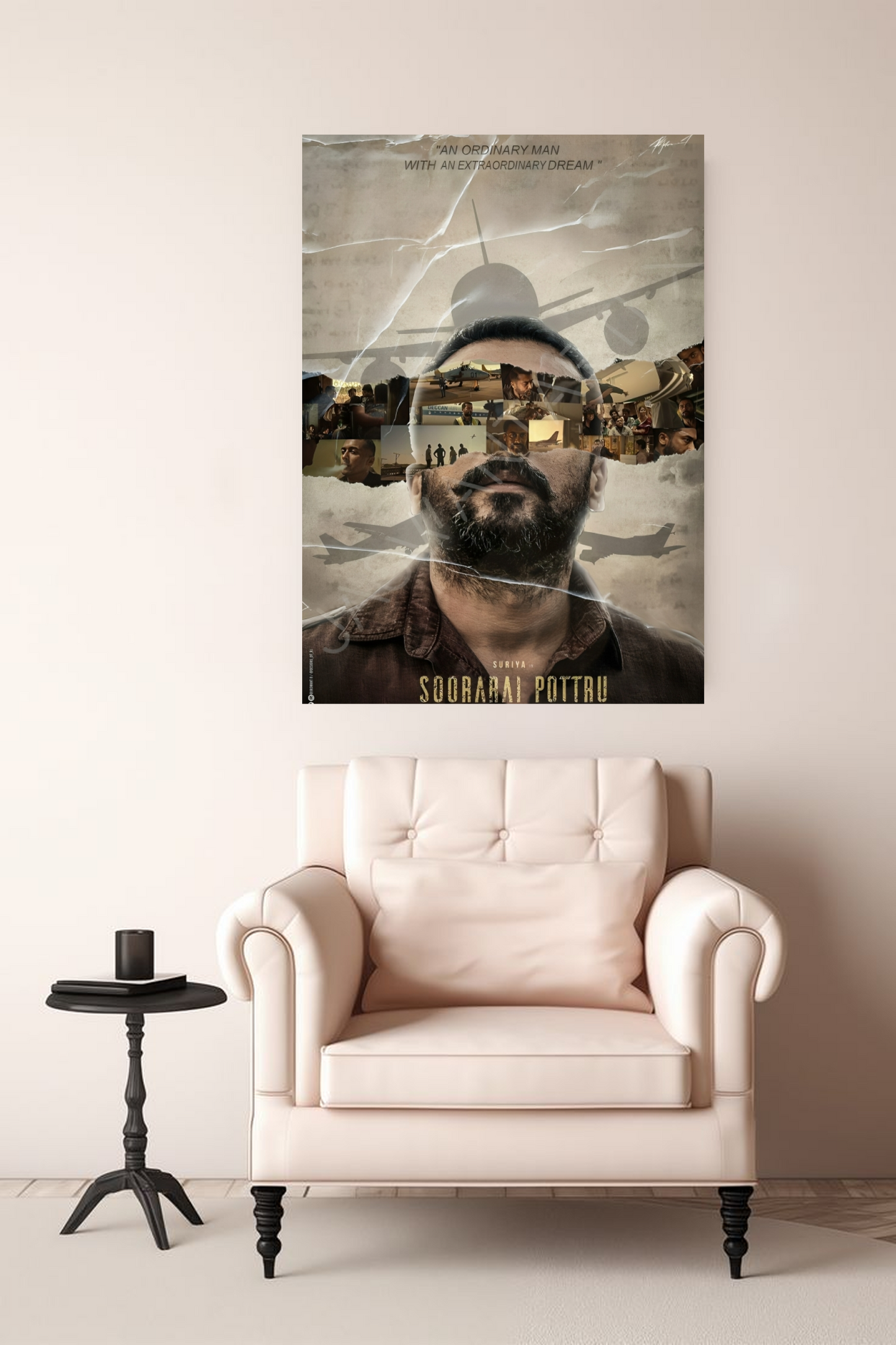 Suriya Soorarai Pottru Movie Poster A4 Sticker Art