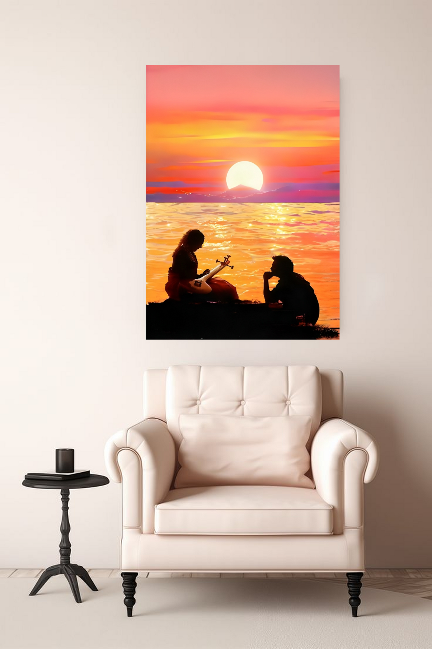 Sunset Serenade A4 Sticker Poster - Romantic Aesthetic Art