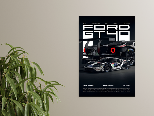 Ford GT40 Le Mans Poster - 24 Hours of Le Mans A4 Art