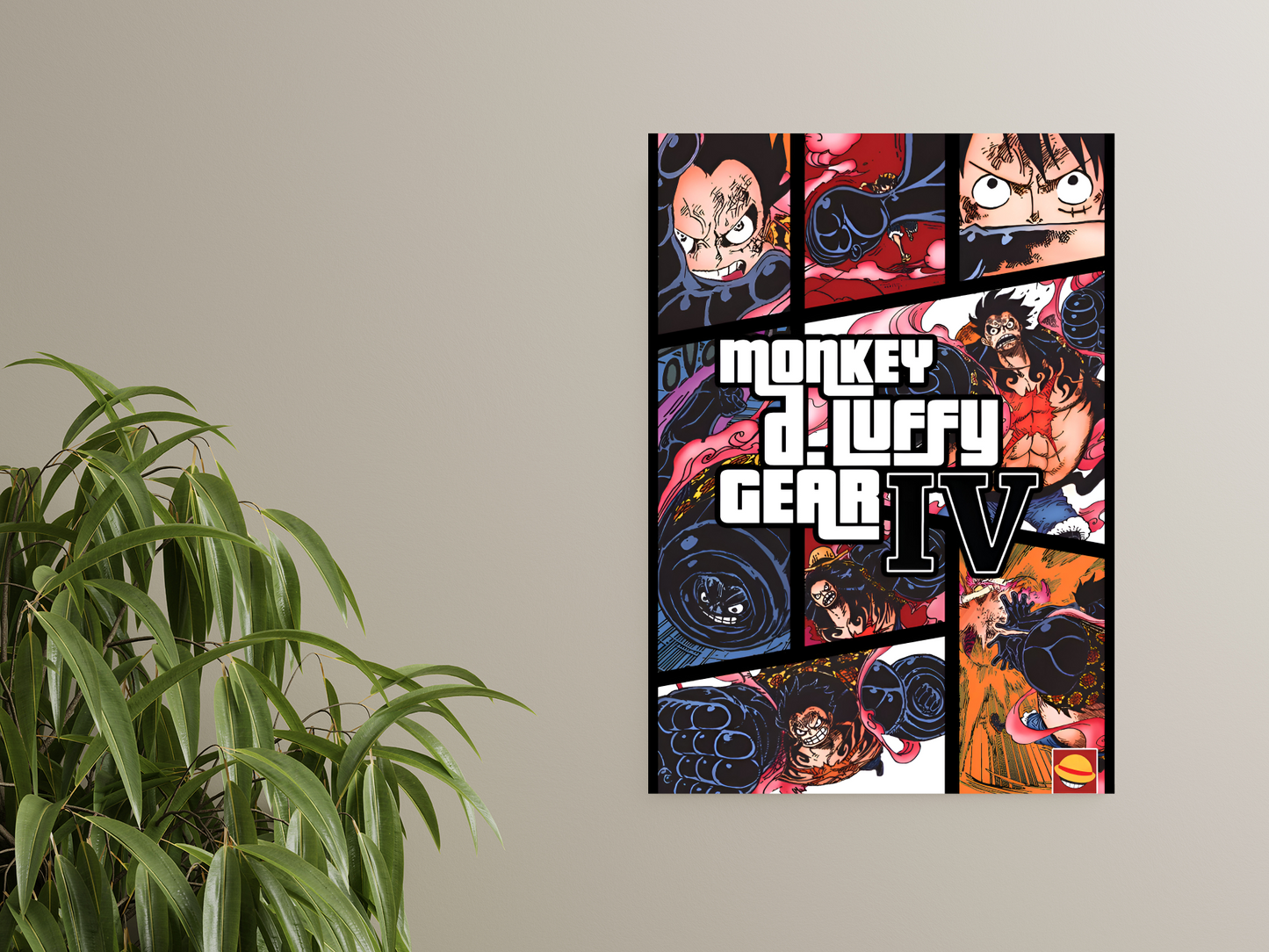 Monkey D. Luffy GEAR 4 Manga Panel Collage A4 Poster