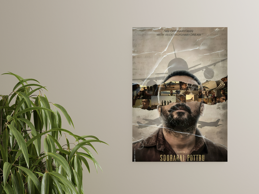 Suriya Soorarai Pottru Movie Poster A4 Sticker Art