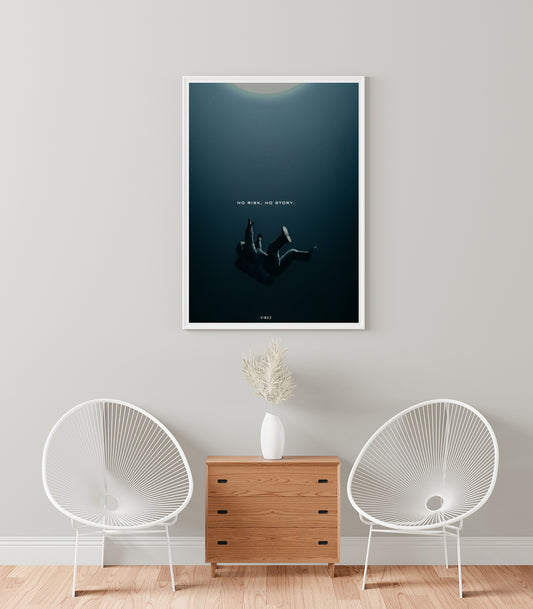 No Risk, No Story – Deep Dive Motivation Poster
