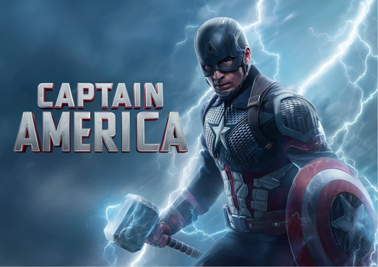 Captain America A3 Wallposter Sticker – Heroic Wall Decor