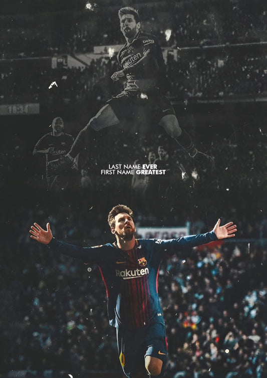 First Name Greatest | Messi |Messi Monochrome Split – “Last Name Ever…”