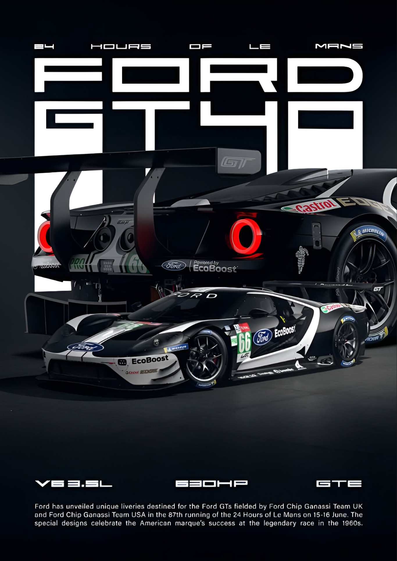 Ford GT40 Le Mans Poster - 24 Hours of Le Mans A4 Art