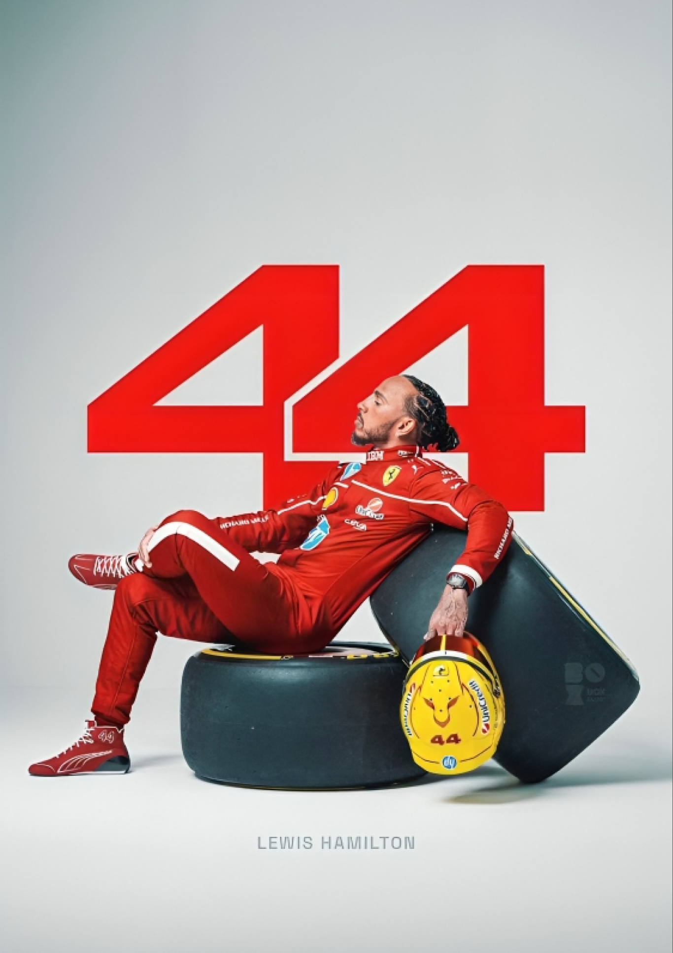 Lewis Hamilton No.44 A4 Poster  Ferrari Suit Concept Art