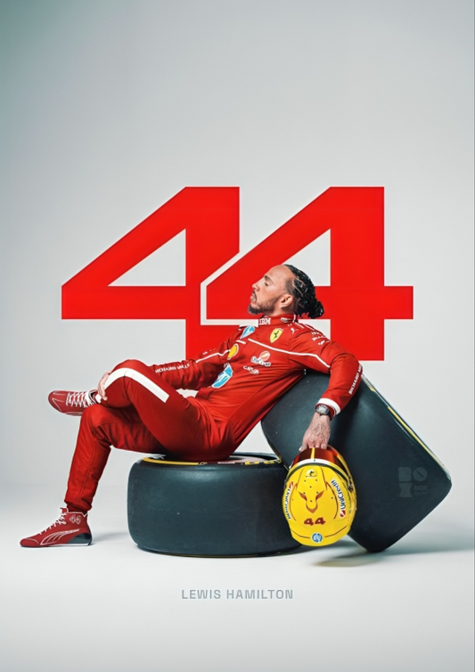 Lewis Hamilton No.44 A4 Poster  Ferrari Suit Concept Art
