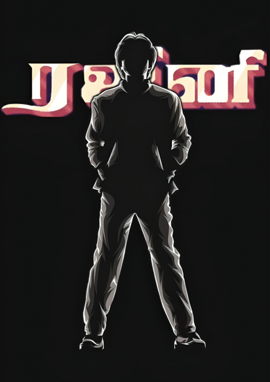 Superstar Rajinikanth Silhouette A4 Sticker Poster