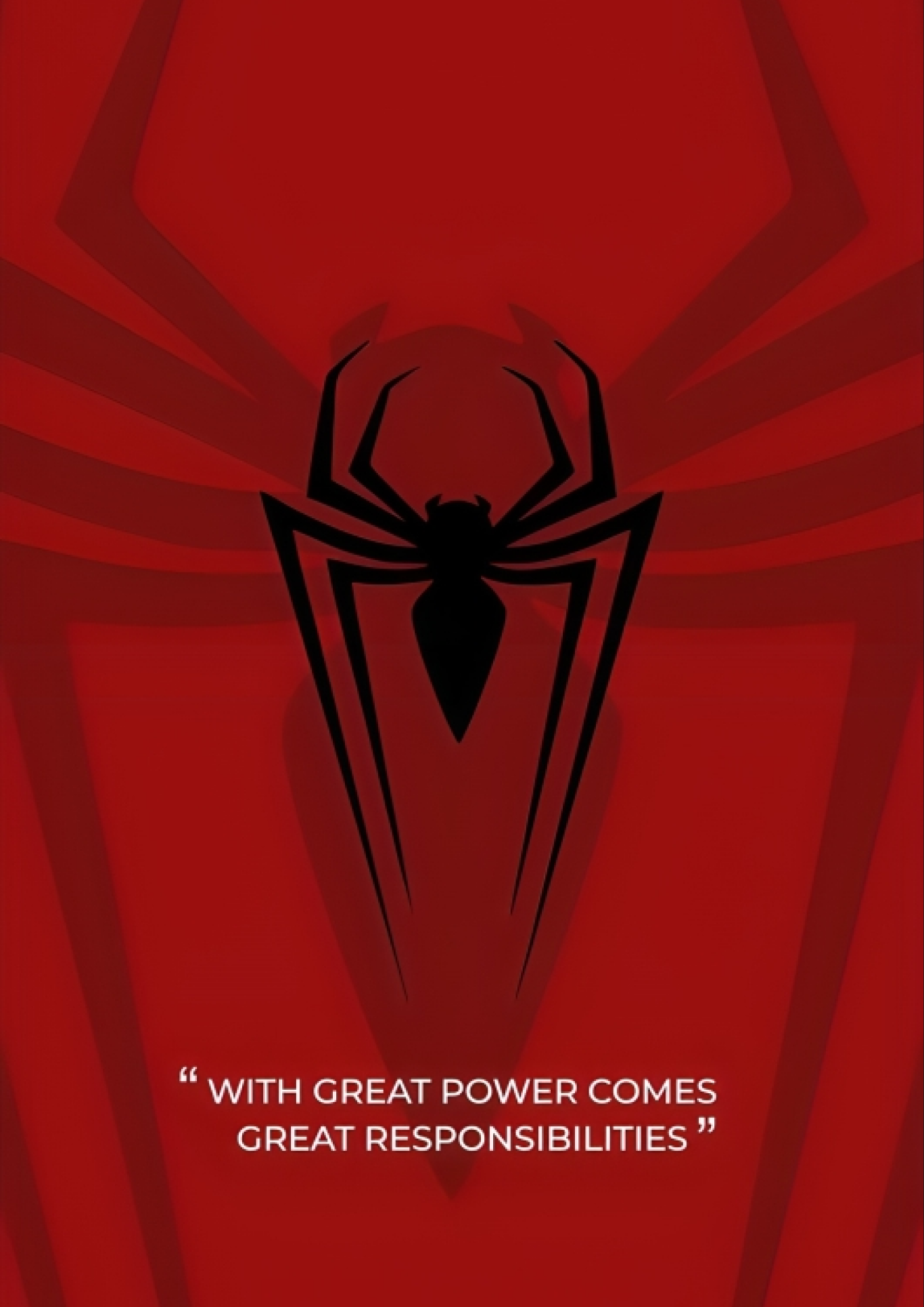 Minimalist Spider Logo A4 Sticker Poster - Red Aesthetic