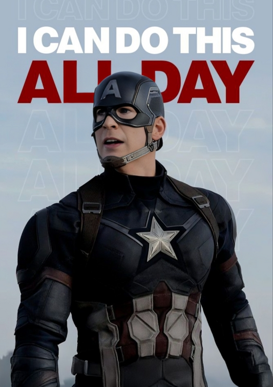 🇺🇸 Captain America I Can Do This All Day A4 Sticker Poster