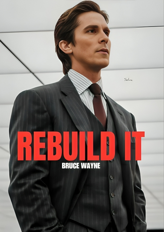 Bruce Wayne REBUILD IT A4 Poster - Dark Knight Motivation