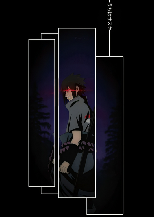 Uchiha Sasuke Collage Art A4 Sticker Poster - Naruto Aesthetic