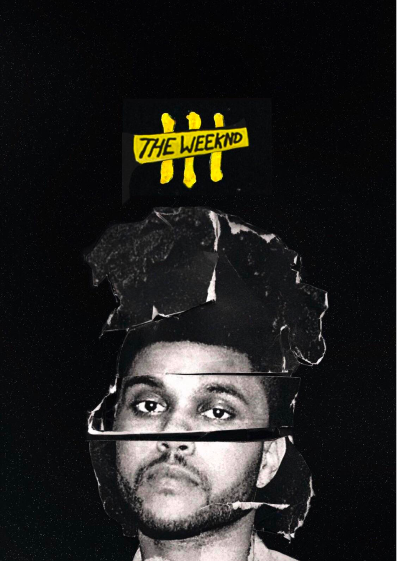 The Weeknd Black & White Collage A4 Sticker Poster - Moody Art