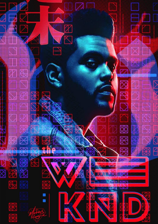 The Weeknd Neon Cyberpunk A4 Sticker Poster Trilogy Vibe