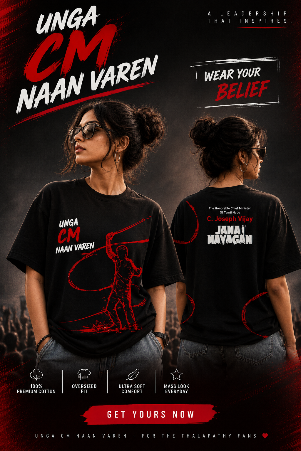 Mass Tees – Premium Oversized Fan T-Shirts for Thalapathy Fans | 100% Cotton Streetwear
