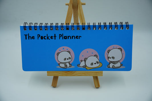 The Pocket Planner – Trio of Tiny Pandas (Azure Blue)