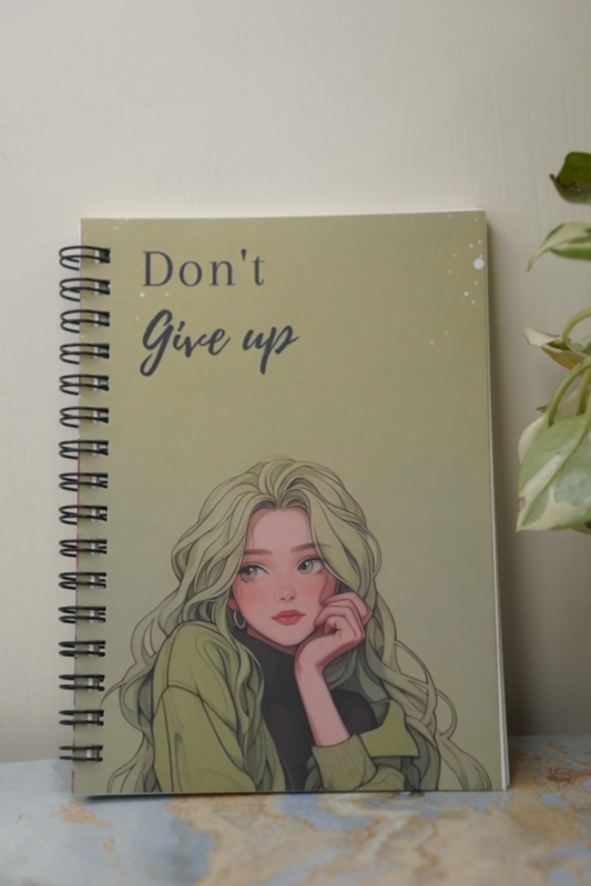 ✨ Don’t Give Up Motivational Aesthetic Notebook – Spiral