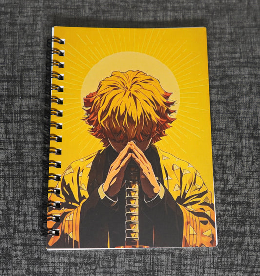 Zenitsu-Inspired A6 Spiral Notebook – Anime Edition