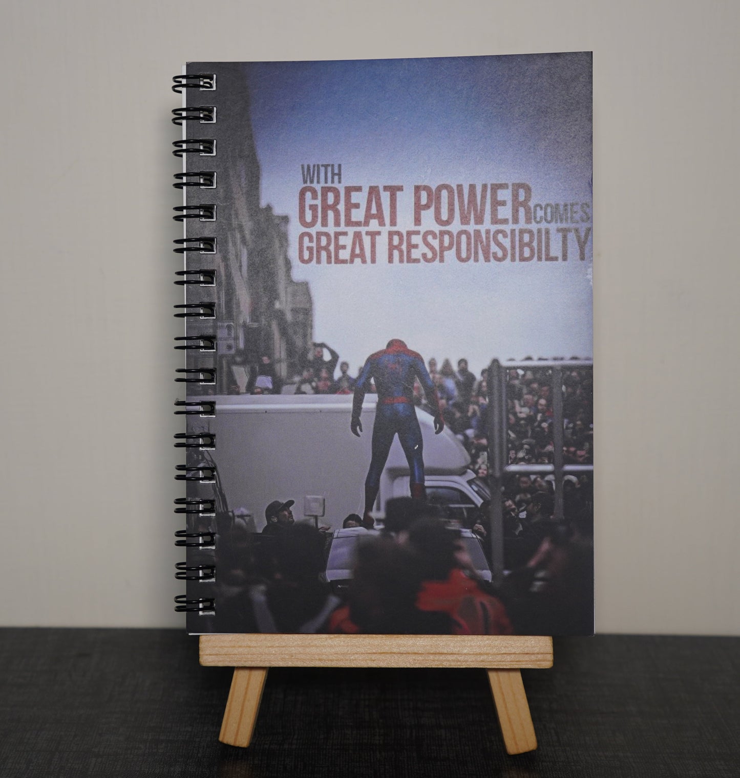 Spider Hero A6 Notebook – “With Great Power” Quote