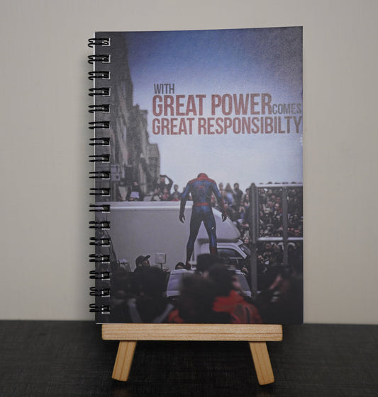 Spider Hero A6 Notebook – “With Great Power” Quote