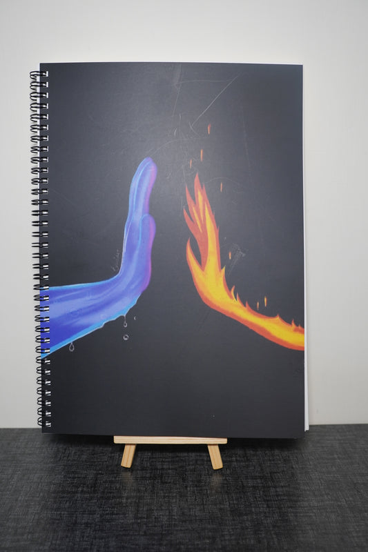 A4 Elemental Notebook – Fire & Water Design