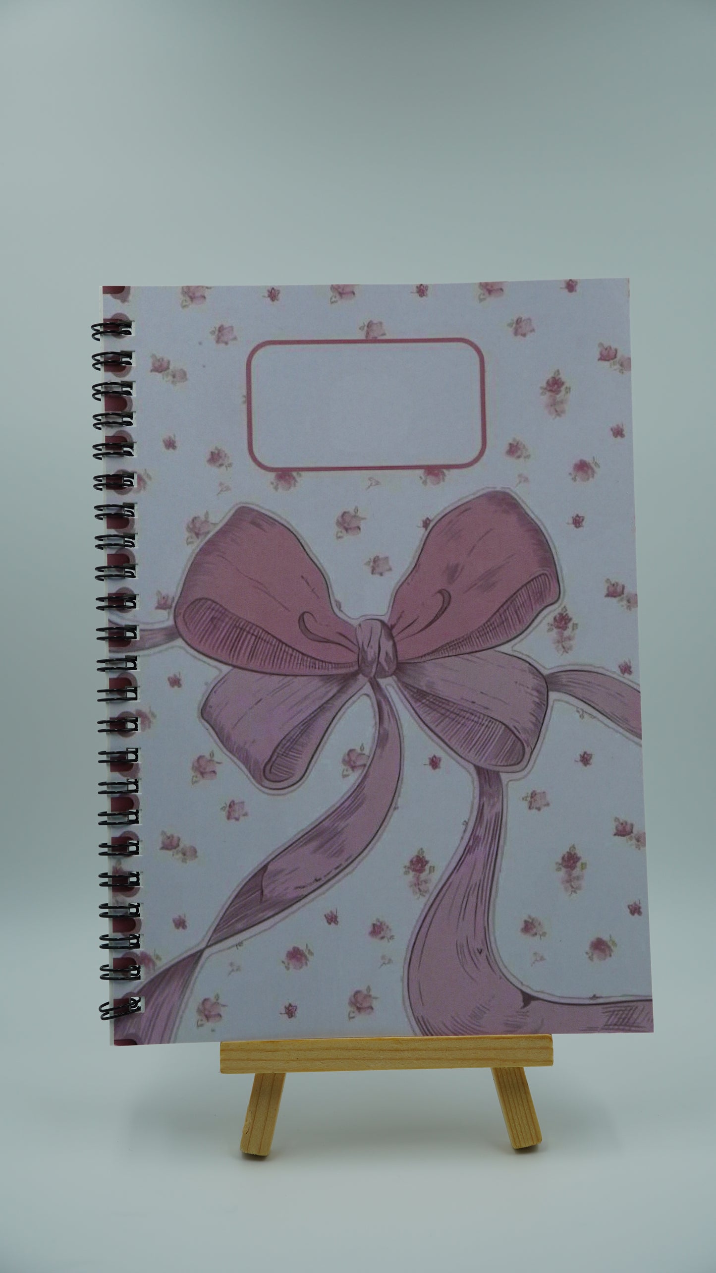Vintage Chic Pink Bow A6 Spiral Notebook - Cute  Classy