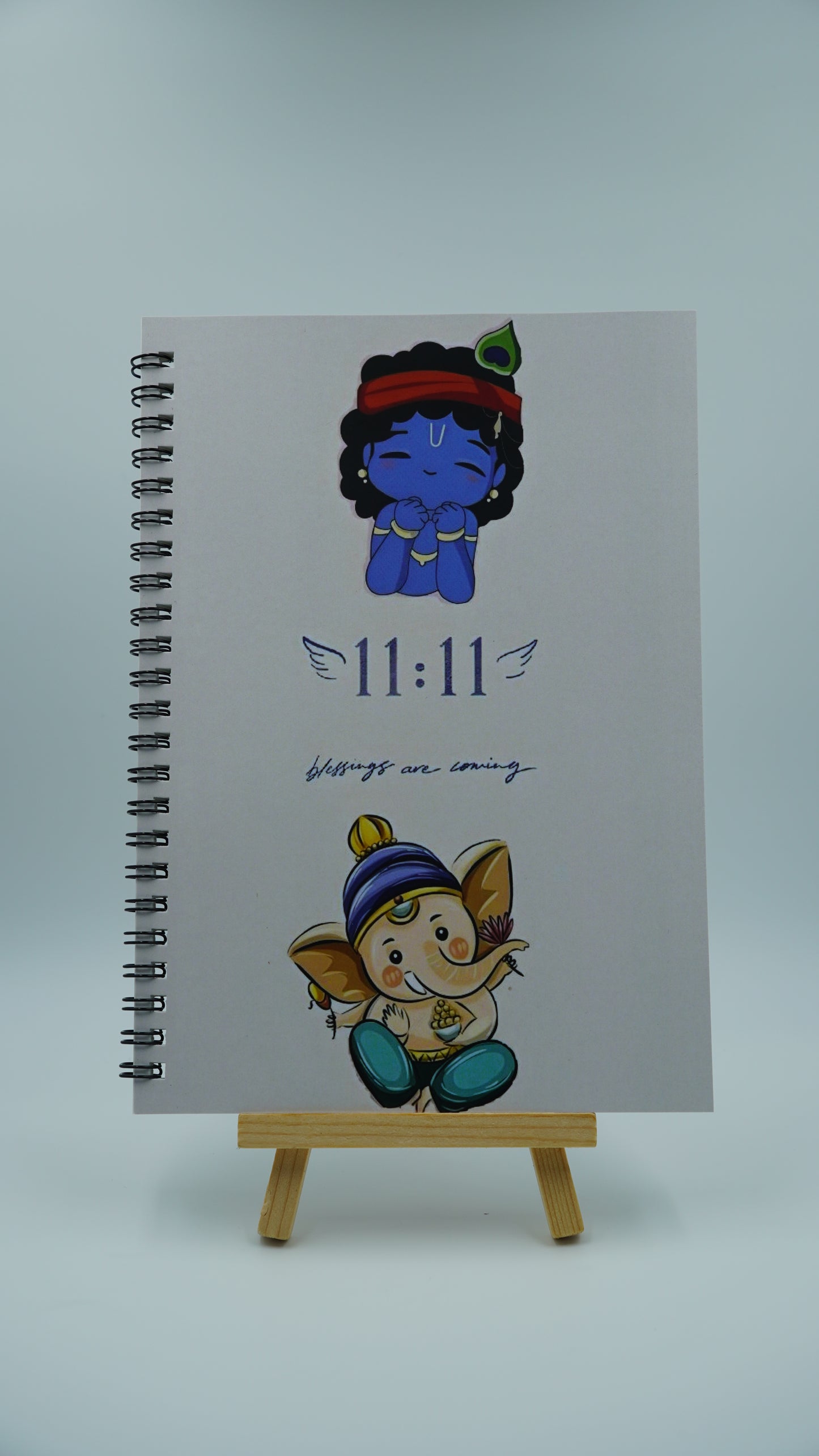 11 11 Blessings - Baby Krishna  Ganesha A5 Notebook